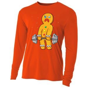 Gingerbread Weightlifting Christmas Fitness Gym Deadlift Gift Cooling Performance Long Sleeve Crew