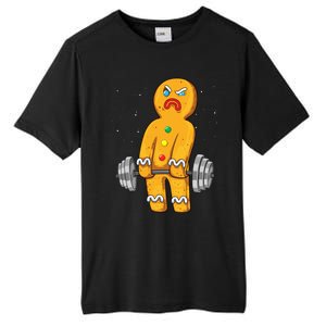 Gingerbread Weightlifting Christmas Fitness Gym Deadlift Gift Tall Fusion ChromaSoft Performance T-Shirt