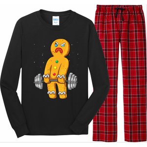 Gingerbread Weightlifting Christmas Fitness Gym Deadlift Gift Long Sleeve Pajama Set