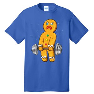 Gingerbread Weightlifting Christmas Fitness Gym Deadlift Gift Tall T-Shirt