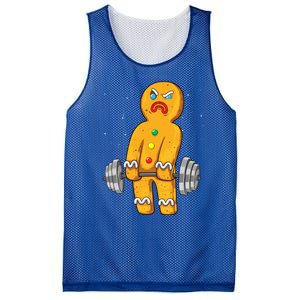 Gingerbread Weightlifting Christmas Fitness Gym Deadlift Gift Mesh Reversible Basketball Jersey Tank