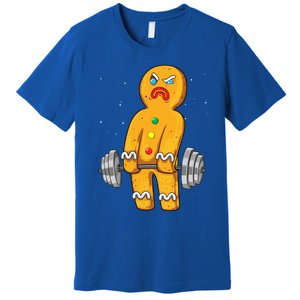 Gingerbread Weightlifting Christmas Fitness Gym Deadlift Gift Premium T-Shirt