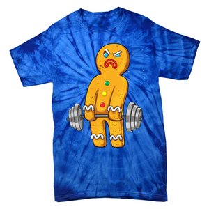 Gingerbread Weightlifting Christmas Fitness Gym Deadlift Gift Tie-Dye T-Shirt