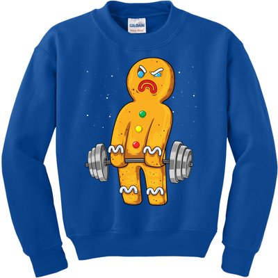 Gingerbread Weightlifting Christmas Fitness Gym Deadlift Gift Kids Sweatshirt