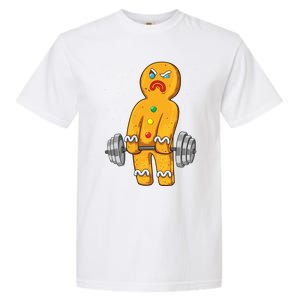 Gingerbread Weightlifting Christmas Fitness Gym Deadlift Gift Garment-Dyed Heavyweight T-Shirt