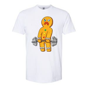 Gingerbread Weightlifting Christmas Fitness Gym Deadlift Gift Softstyle CVC T-Shirt