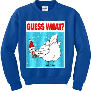 Guess What Chicken Butt Funny Egg Chicken Farmer Christmas  Kids Sweatshirt