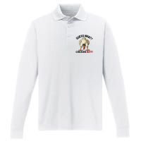 Guess What Chicken Butt Funny Chicken Gifts Chicken Stuff Performance Long Sleeve Polo