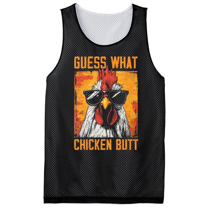 Guess What Chicken Butt Funny Saying Rooster Mesh Reversible Basketball Jersey Tank