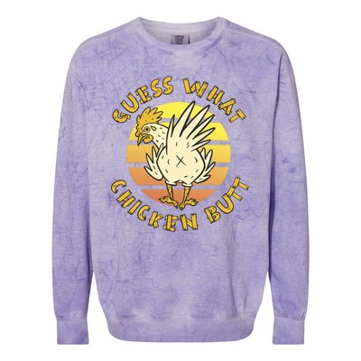 Guess What Chicken Butt Funny Gift Colorblast Crewneck Sweatshirt