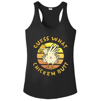 Guess What Chicken Butt Funny Gift Ladies PosiCharge Competitor Racerback Tank