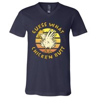 Guess What Chicken Butt Funny Gift V-Neck T-Shirt