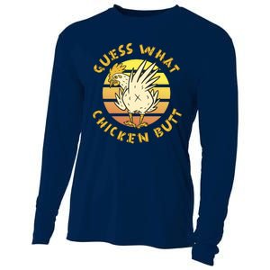 Guess What Chicken Butt Funny Gift Cooling Performance Long Sleeve Crew