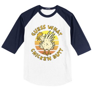 Guess What Chicken Butt Funny Gift Baseball Sleeve Shirt