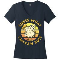 Guess What Chicken Butt Funny Gift Women's V-Neck T-Shirt
