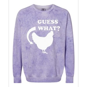 Guess What Chicken Butt Funny White Design Jokes Joking Colorblast Crewneck Sweatshirt