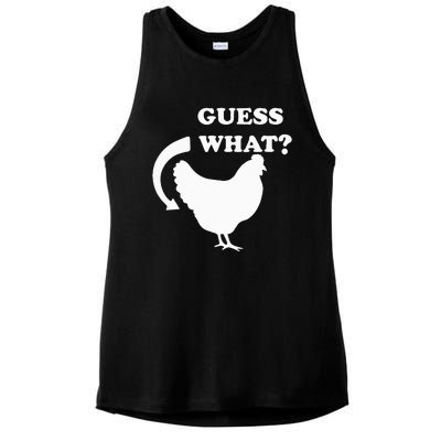 Guess What Chicken Butt Funny White Design Jokes Joking Ladies PosiCharge Tri-Blend Wicking Tank