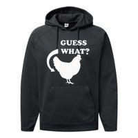 Guess What Chicken Butt Funny White Design Jokes Joking Performance Fleece Hoodie