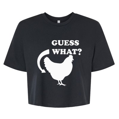 Guess What Chicken Butt Funny White Design Jokes Joking Bella+Canvas Jersey Crop Tee