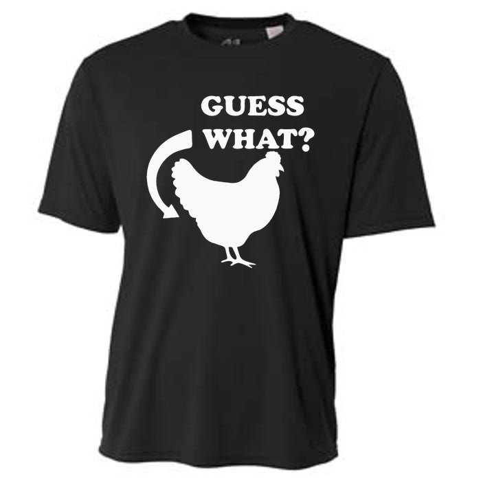 Guess What Chicken Butt Funny White Design Jokes Joking Cooling Performance Crew T-Shirt