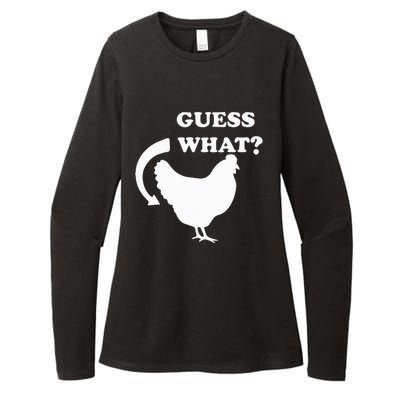 Guess What Chicken Butt Funny White Design Jokes Joking Womens CVC Long Sleeve Shirt