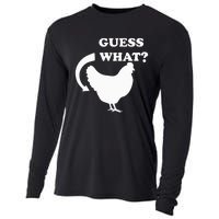 Guess What Chicken Butt Funny White Design Jokes Joking Cooling Performance Long Sleeve Crew