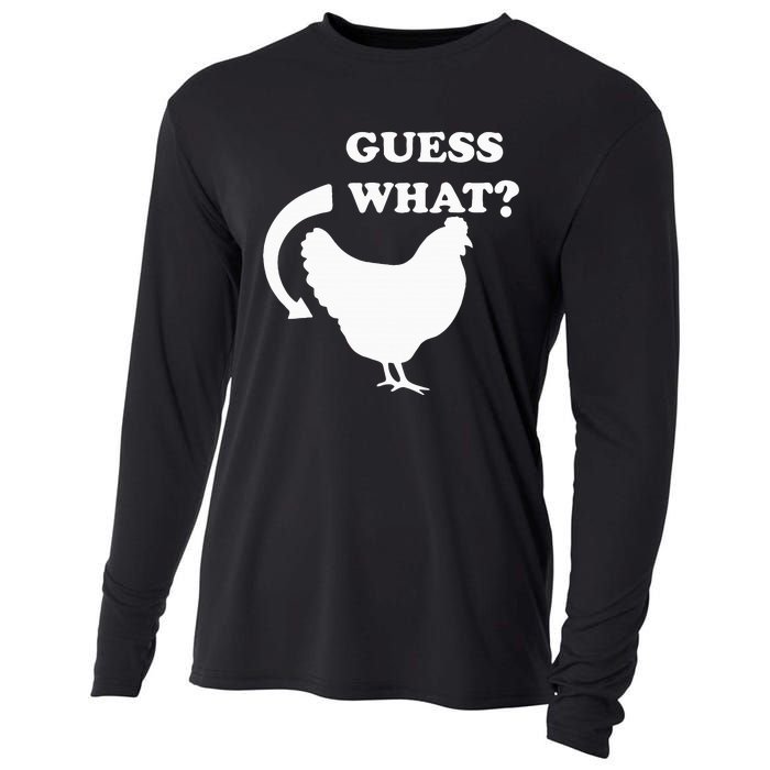 Guess What Chicken Butt Funny White Design Jokes Joking Cooling Performance Long Sleeve Crew