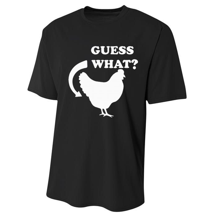 Guess What Chicken Butt Funny White Design Jokes Joking Performance Sprint T-Shirt