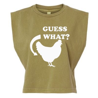 Guess What Chicken Butt Funny White Design Jokes Joking Garment-Dyed Women's Muscle Tee