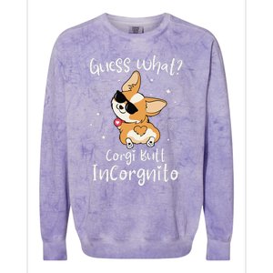 Guess What Corgi Butt Incorgnito Funny Pun Corgi Dog Colorblast Crewneck Sweatshirt