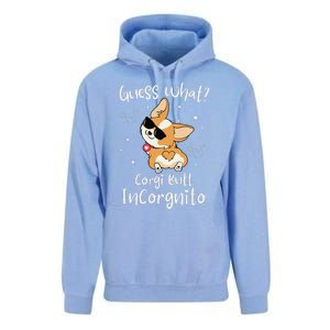 Guess What Corgi Butt Incorgnito Funny Pun Corgi Dog Unisex Surf Hoodie