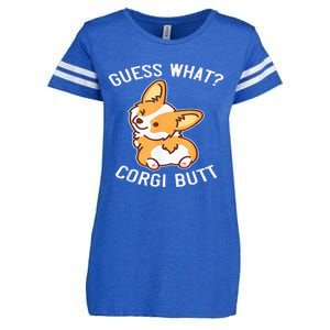 Guess What Corgi Butt Funny Corgi Dog Gift Pun Enza Ladies Jersey Football T-Shirt