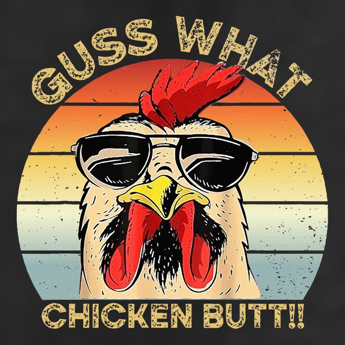 Guess What Chicken Butt Funny Chicken Meme Garment-Dyed Fleece Hoodie