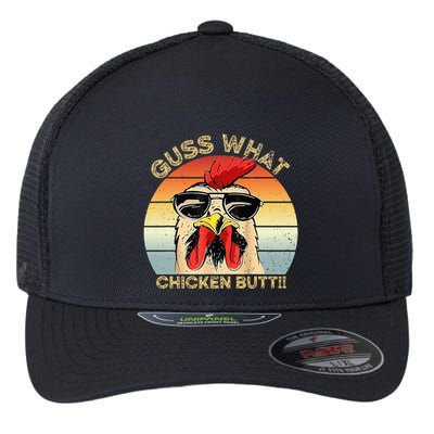 Guess What Chicken Butt Funny Chicken Meme Flexfit Unipanel Trucker Cap