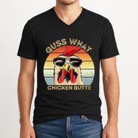 Guess What Chicken Butt Funny Chicken Meme V-Neck T-Shirt