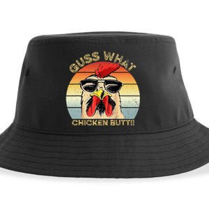 Guess What Chicken Butt Funny Chicken Meme Sustainable Bucket Hat