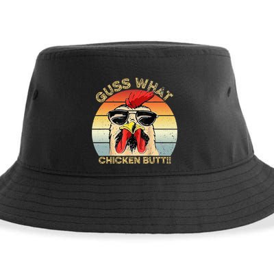 Guess What Chicken Butt Funny Chicken Meme Sustainable Bucket Hat