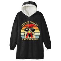 Guess What Chicken Butt Funny Chicken Meme Hooded Wearable Blanket