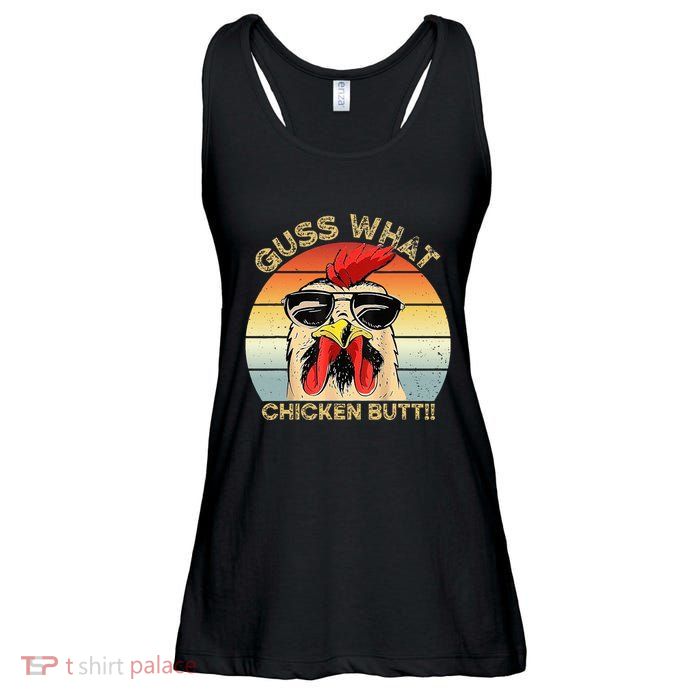 Guess What Chicken Butt Funny Chicken Meme Ladies Essential Flowy Tank