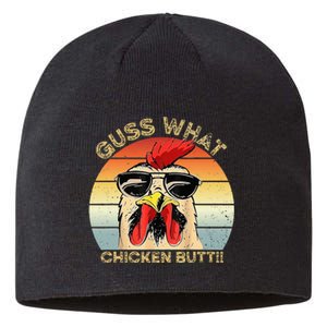 Guess What Chicken Butt Funny Chicken Meme Sustainable Beanie