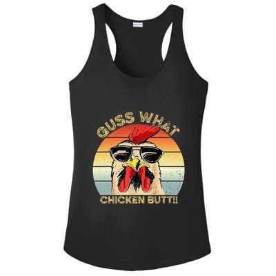 Guess What Chicken Butt Funny Chicken Meme Ladies PosiCharge Competitor Racerback Tank