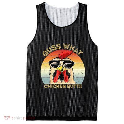 Guess What Chicken Butt Funny Chicken Meme Mesh Reversible Basketball Jersey Tank