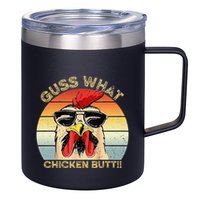 Guess What Chicken Butt Funny Chicken Meme 12oz Stainless Steel Coffee Mug