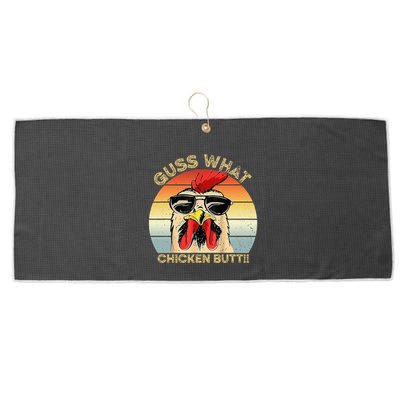 Guess What Chicken Butt Funny Chicken Meme Large Microfiber Waffle Golf Towel