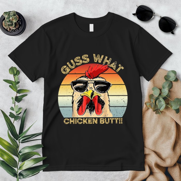 Guess What Chicken Butt Funny Chicken Meme Premium T-Shirt