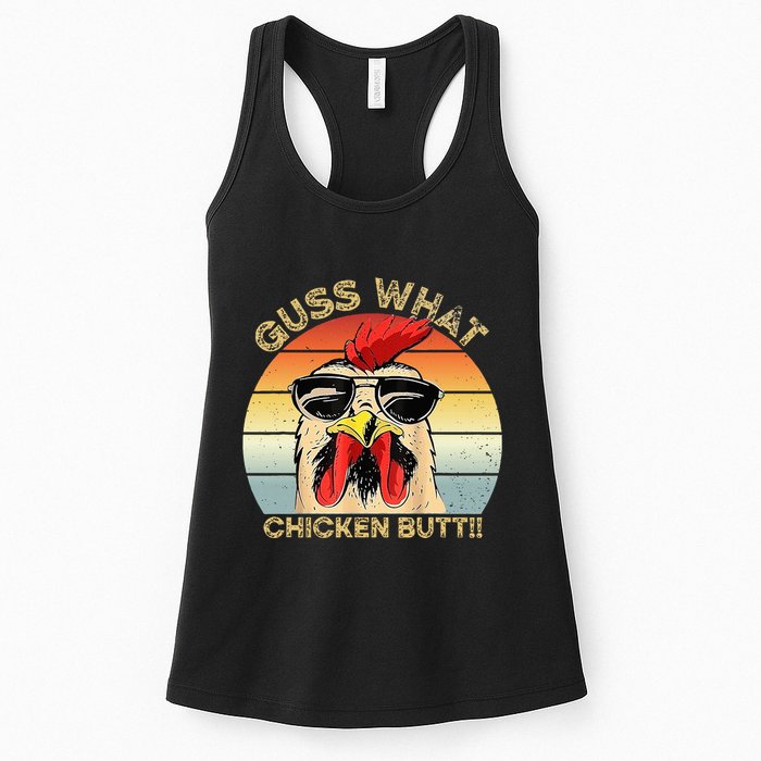 Guess What Chicken Butt Funny Chicken Meme Womens Tank Top
