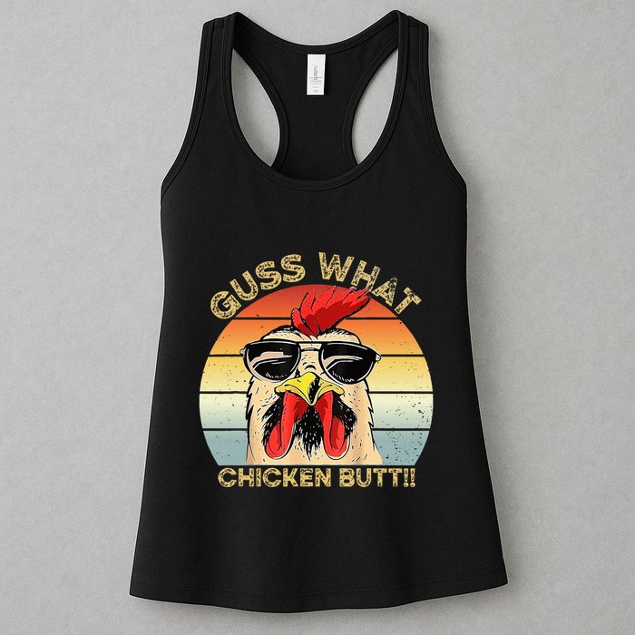 Guess What Chicken Butt Funny Chicken Meme Womens Tank Top