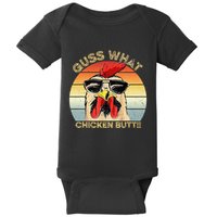 Guess What Chicken Butt Funny Chicken Meme Baby Bodysuit