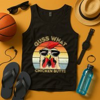 Guess What Chicken Butt Funny Chicken Meme Tank Top