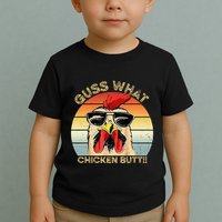 Guess What Chicken Butt Funny Chicken Meme Toddler T-Shirt